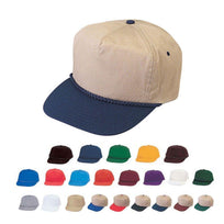 second image 1 Dozen Blank Two Tone 5 Panel Baseball Cotton Twill Braid Hats Caps Wholesale Bulk